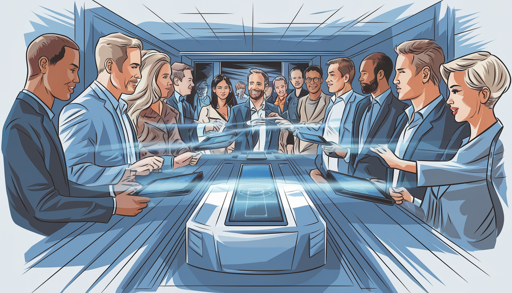 A diverse group of patrons at a modern bar entrance being verified by a futuristic ID scanner amidst a lively social atmosphere.