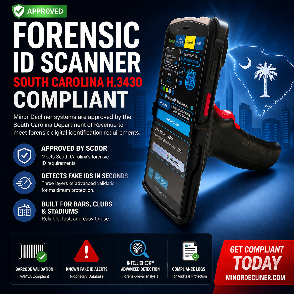 Forensic Identification Service Forensic ID Scanner Approved in South Carolina (H.3430) | Minor Declin