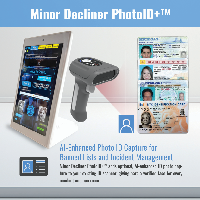 Photo ID Scanner for Bars with Optional Photo Capture